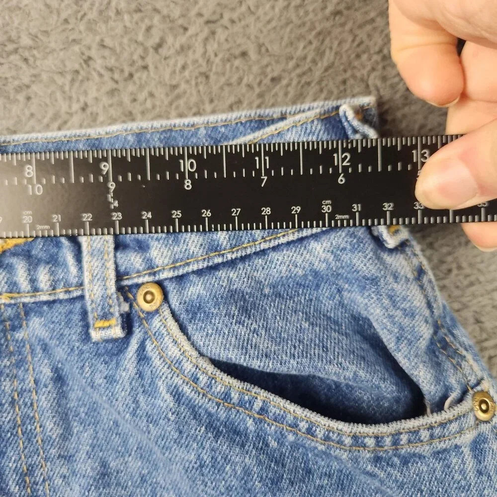 Vintage High Waist Mom Jeans Women's 24x30 (8M) Curvy Straight Tapered Stonewash